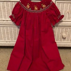 Rosalina Red Holiday Smocked Dress